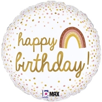 Шар круг "Happy Birthday радуга"