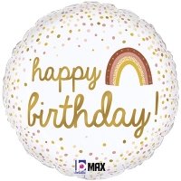 Шар круг "Happy Birthday радуга"