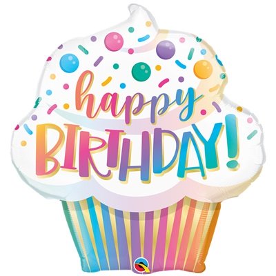Шар фигура "Happy Birthday Кекс Радужный"