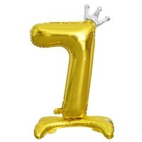 Шар цифра "7 золотая с короной"