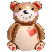 Шар фигура "Мишка с сердцем"