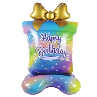 Шар фигура "Happy Birthday Подарок"