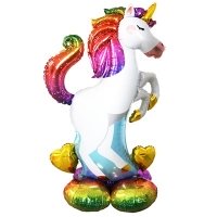 Шар на подставке "Единорог Радужный сердца"