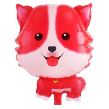 Шар фигура "Собака Корги красная"