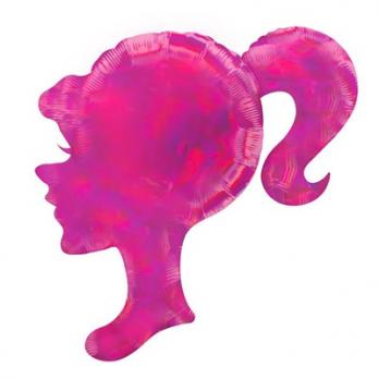 Шар фигура "Профиль девушки розовый"