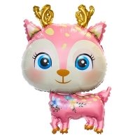 Шар фигура "Олень милый розовый"