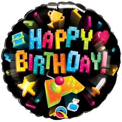 Шар круг "Happy Birthday Геймер"