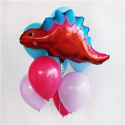Шар фигура "Динозавр Стегозавр красный"