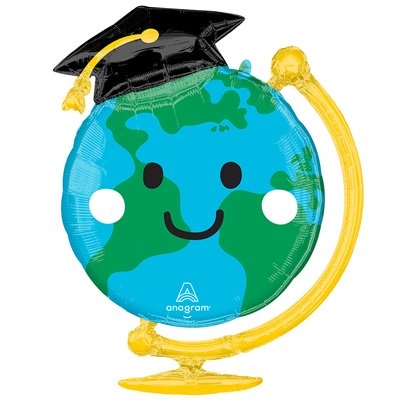 Шар фигура "Глобус веселый выпускнику"
