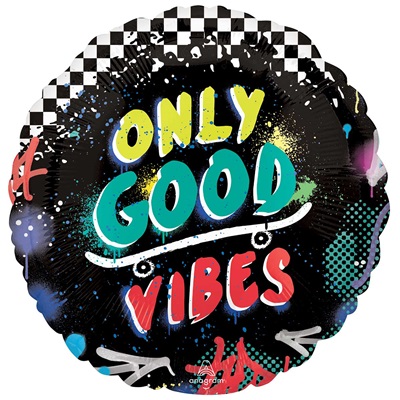 Шар круг "Happy Birthday Скейтборд"