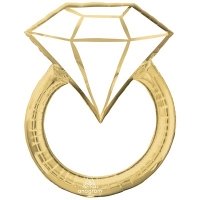 Шар фигура "Кольцо с бриллиантом золотое"