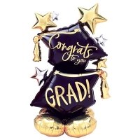 Шар фигура "Выпускник Звезды черные"