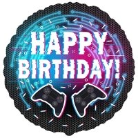 Шар круг "Happy Birthday джойстик"