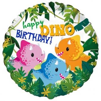 Шар круг "Happy Birthday Динозаврики"
