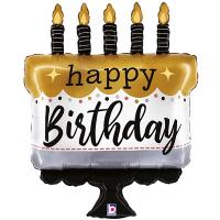 Шар фигура "Happy Birthday Торт со свечками"