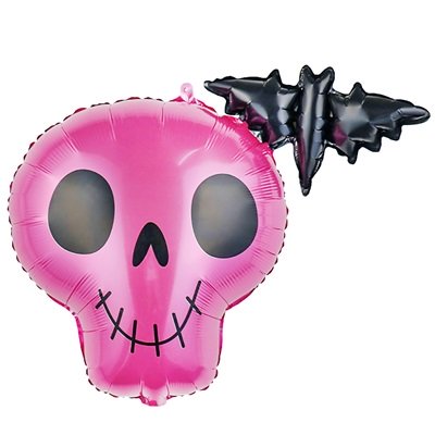 Шар фигура "Череп розовый и Мышь летучая"