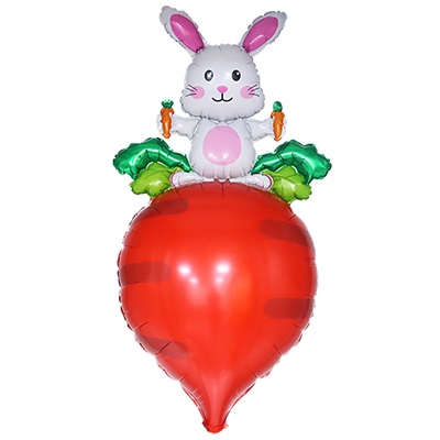 Шар фигура "Заяц белый с морковкой"