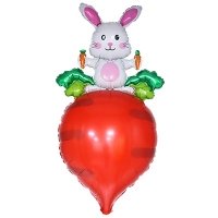 Шар фигура "Заяц белый с морковкой"