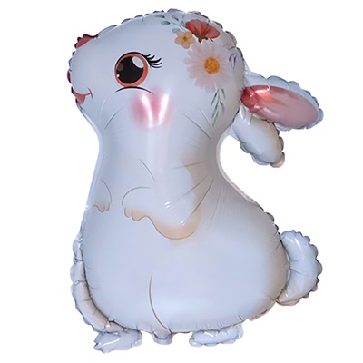 Шар фигура "Заяц в профиль белый"