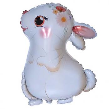 Шар фигура "Заяц в профиль белый"