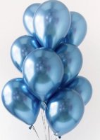 Шары латекс "Хром голубой"