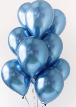Шары латекс "Хром голубой"