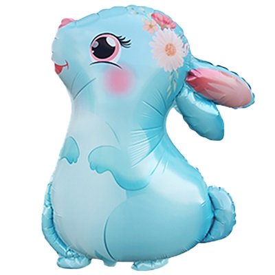 Шар фигура "Заяц в профиль голубой"