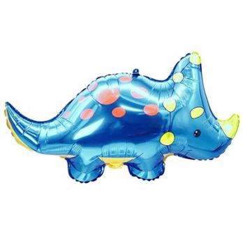 Шар фигура "Динозаврик Трицератопс синий"