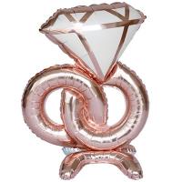 Шар фигура "Кольца бриллиант розовое золото"