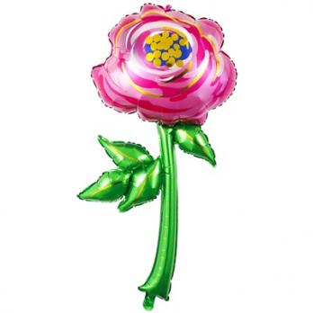 Шар фигура "Роза розовая"