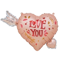 Шар фигура "LOVE YOU Сердце со стрелой"