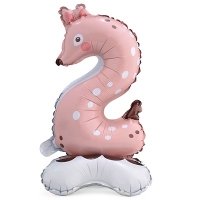 Шар цифра "2 Олень на подставке"