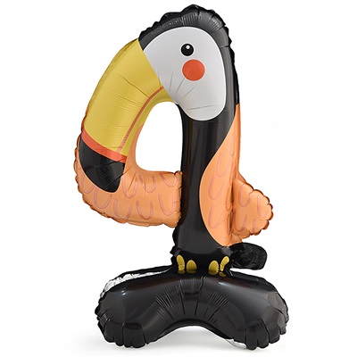 Шар цифра "4 Тукан на подставке"