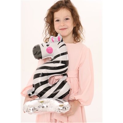 Шар цифра "5 Зебра на подставке"