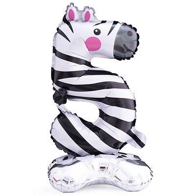 Шар цифра "5 Зебра на подставке"