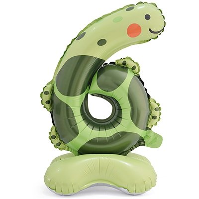 Шар цифра "6 Черепаха на подставке"