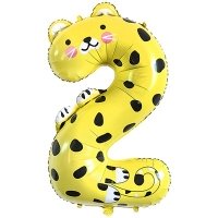 Шарик цифра "2 Зоопарк Леопард"