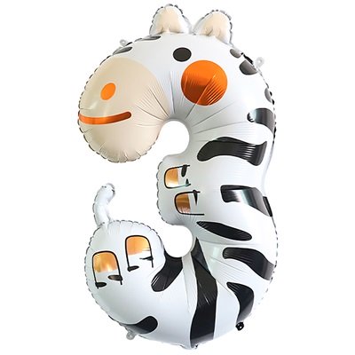 Шар цифра "3 Зебра"