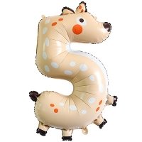 Шар цифра "5 Зоопарк Олень"