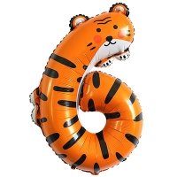 Шар цифра "6 Зоопарк Тигр"