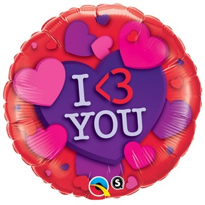 Шар круг "I Love You Сердца"