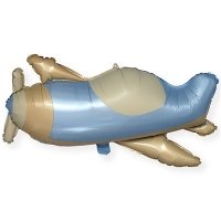 Шар фигура "Самолет ретро голубой"