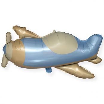 Шар фигура "Самолет ретро голубой"