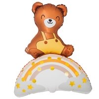 Шар фигура "Мишка на радуге"