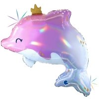 Шар фигура "Дельфин с короной"