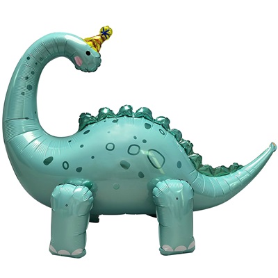 Шар ходячий "Динозавр мятный в колпаке"