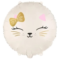 Шар круг "Киска с бантиком"