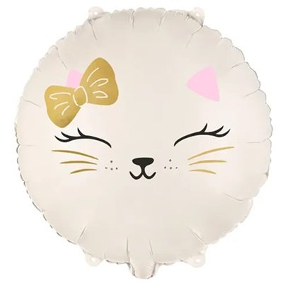 Шар круг "Киска с бантиком"