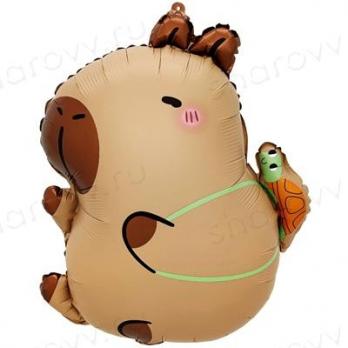 Шар фигура "Капибара с черепашкой" Шар фигура "Капибара с черепашкой"