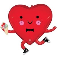 Шар фигура "Мистер Сердце с букетом"